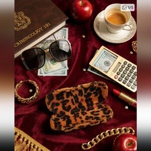 Cheetah Print Eyeglasses Case Brown